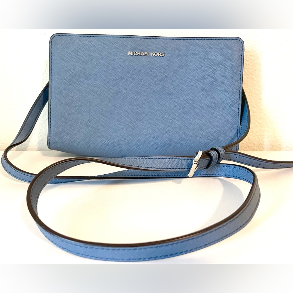 Michael Kors Jet Set Convertible Crossbody Bag Blue MK